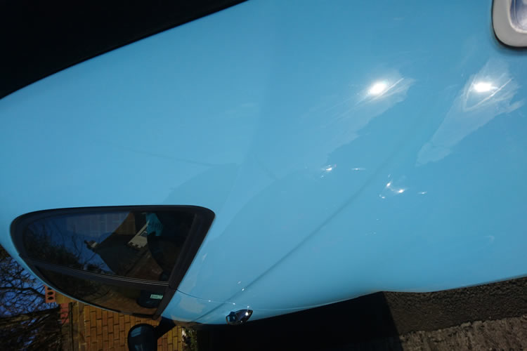 Fiat 500 After Mobile Paintless Dent Removal